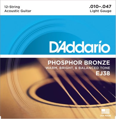 EJ38 EJ38 EJ38 EJ38 D'Addario Fretted EJ38 010 - 047 (12-Strängset)