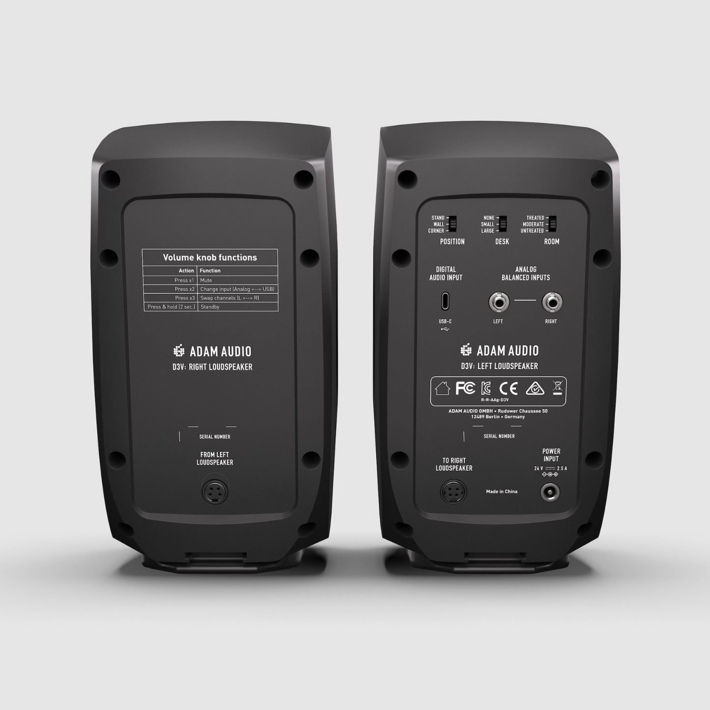 JULESALG Adam Audio D3V Black Active Desktop Monitoring System, 3,5" woofer