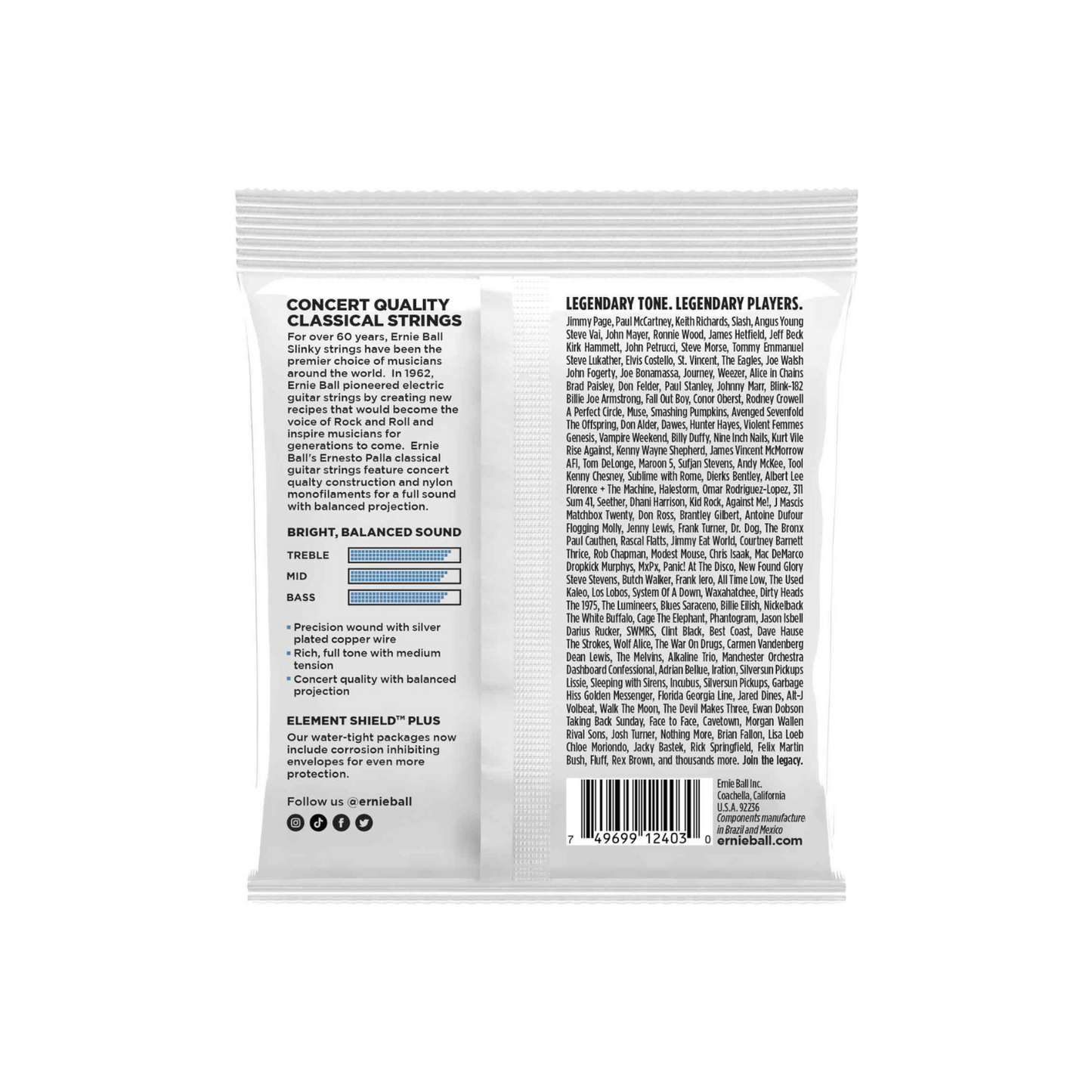 Ernie Ball 2403 Clear & Silver Nylon strings