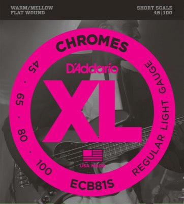 D'Addario Fretted ECB81S Light 045 - 100 (Short Scale)