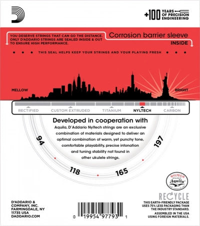 D'Addario Fretted EJ88UB UkuleleBass Nyltech