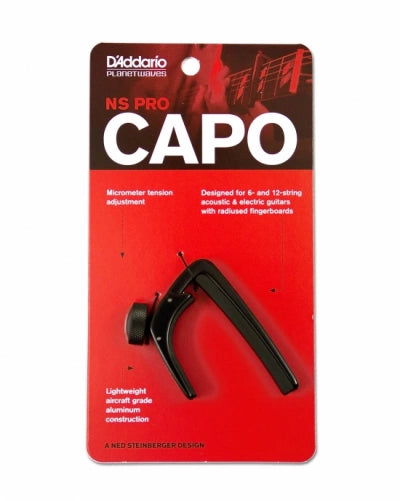 D'Addario Accessories PW-CP-02 NS Capo Pro Black, 6/12-str. el o western