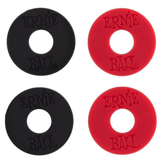 Ernie Ball EB-4603 Strap Blocks, Black & Red, 4 pc