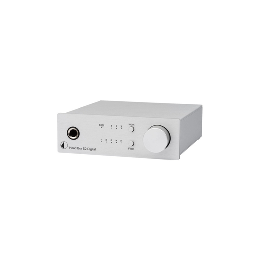 OPPHØRSSALG! Pro-Ject Head Box S2 Digital Hodetelefonforsterker med DAC - Sølv