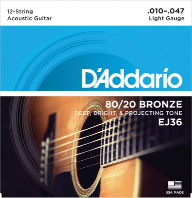 D'Addario Fretted EJ36 010 - 047 (12-Strenger)